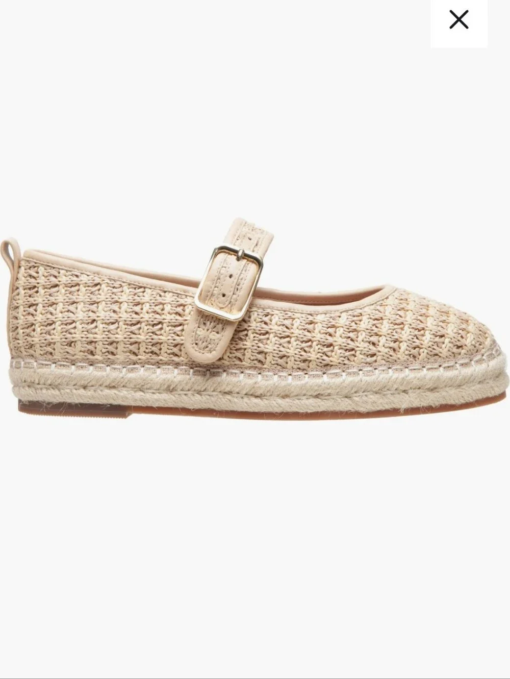 Linea Paolo Natural Crochet Mary Jane Espadrille Flats
